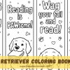Golden Retriever Coloring Bookmarks That Make Reading a Treat golden retriever coloring bookmarks