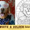 Red, White & Golden- Free Golden Retriever Coloring Page